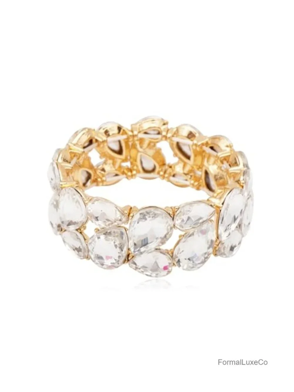 Art Deco Crystal Stretch Bangle Bracelet Bridal Wedding Party Wrist Jewelry